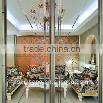 Aluminium Lattice glass Sliding Door