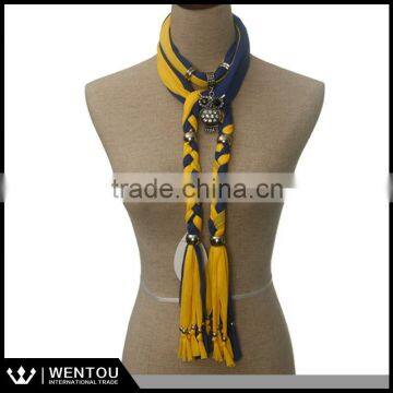 Beautiful fashion jewelry scarf decorated with beads scarf