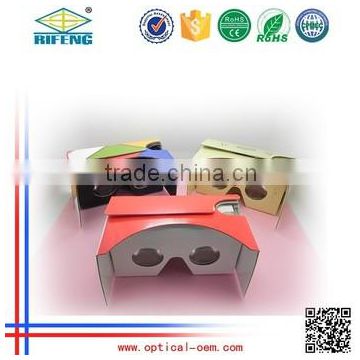 Promotion cheap paper 3D video glasses, OEM google cardboard 3D glasses