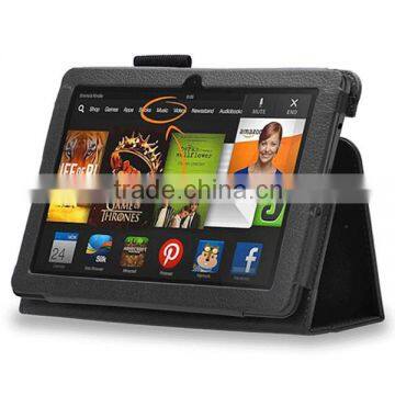 Back filp stand leather case for amazon kindle fire hdx7