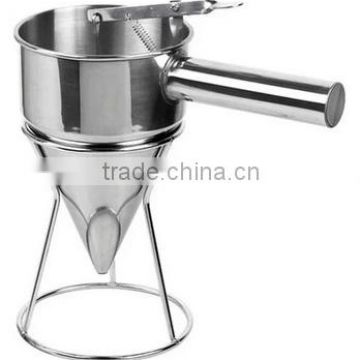 Stainless Steel Waffle Pancake Batter Dispenser,taiyaki dispenser,Funnel Octopus Balls Tools,Meatball Funnel With rack