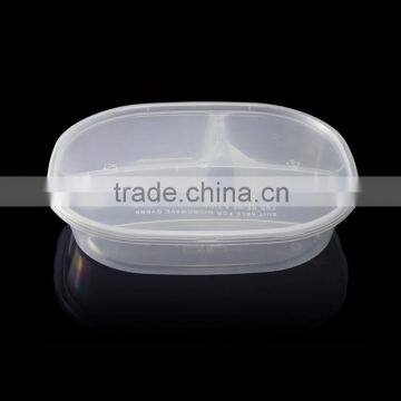 high quality plastic take-away food container 3-compartment 1000ml