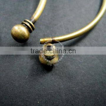 2mm Thick Wire One End Open Brass Bronze Vintage Wiring Bangle Bracelet Cuff DIY Supplies 1900033 photo-3