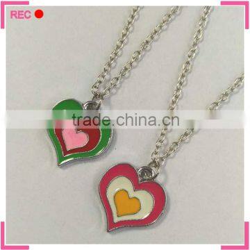 Fancy necklace design with heart pendant, colorful love necklace