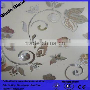 decorative window bahthroom door glass, titanium acid ice flower decorative glass