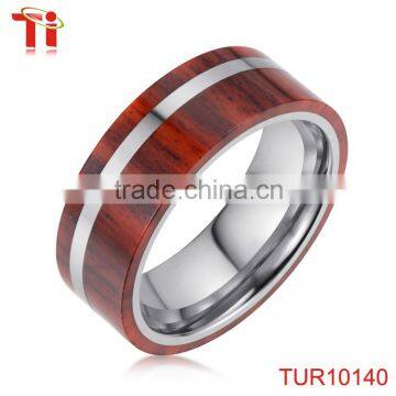 Tungsten carbide wood ring, fashion rings jewelry