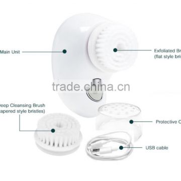 Rechargeable facial skin vibration massage facial cleansing brush