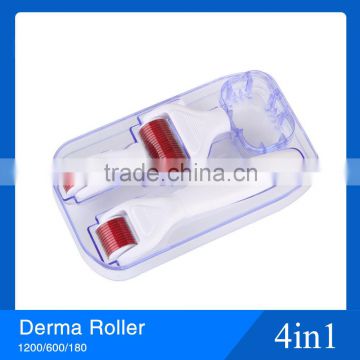 4 in 1 derma roller factory supply microneedling derma roller kit 300/720/1200 stainless needles micro 4 in 1 dermaroller