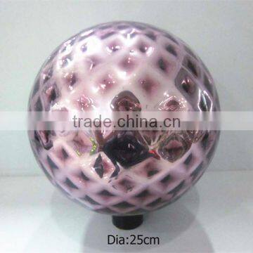 10" hand blown purple glass garden ball