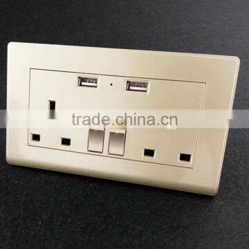 electrical multiple wall socket and switch with usb port