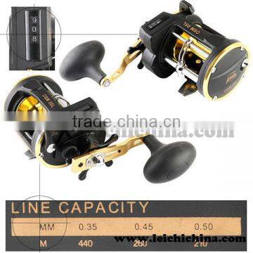 In stock plastic lever drag trolling fishing reels