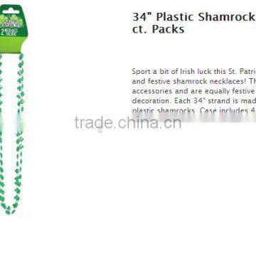 plastic Shamrock Necklaces