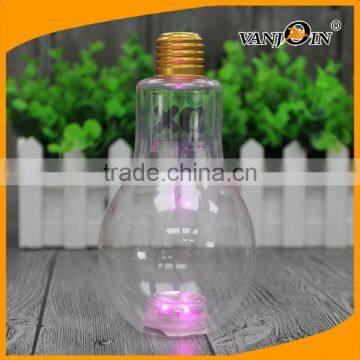 New Style Large Capacity PET 700ml Light Bulb Shape Bottles With or Without LED Light