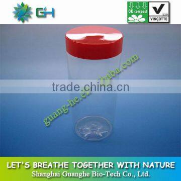 1L environmental plastic 100%biodegradable clearly PLA bottles with lid for cosmetics