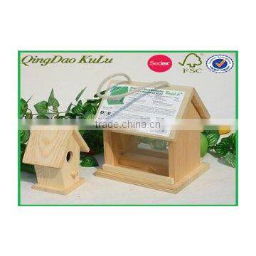 factory price top quality wooden bird feeder, wooden bird house