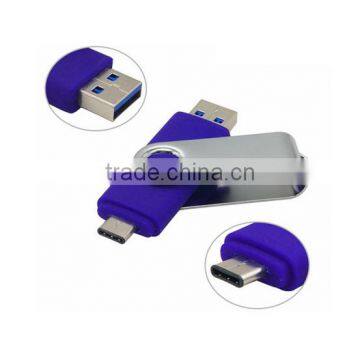 Wholsae Custom Swivel Metal Material Usb Flash Drive Promotional 3.1 Type c Usb Flash Drive photo-2