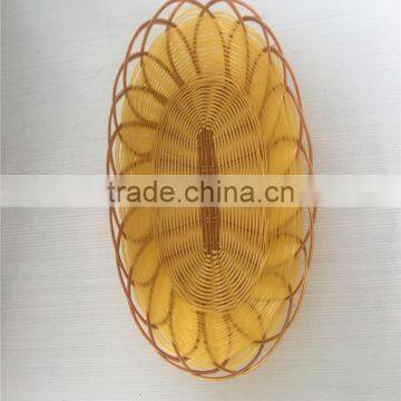 Beautiful Oval PP Plastic Rattan Basket for Fruit