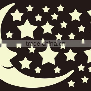 Glow in Dark Moon and Stars Wall Stickers