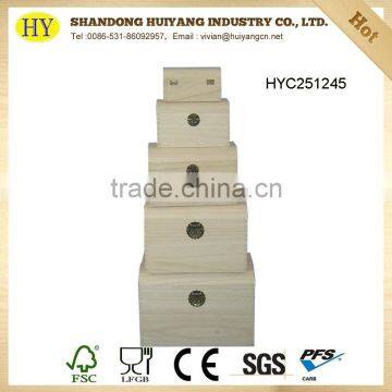 FSC unfinished storage box wood for wholesale