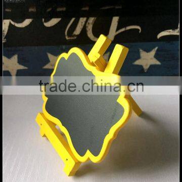 Yellow Wooden Blackboard, Multi-function Decorative Chalkboard With Stand photo-6
