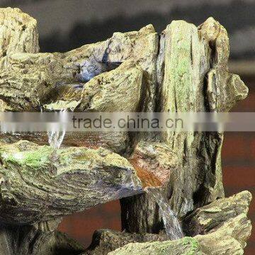 Tiered Log Statue Fountain With LED Lights