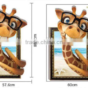 Funny Giraffe Animal Wall Paper , Self Adhesive 3D Wall Paper , Wall Sticker photo-6