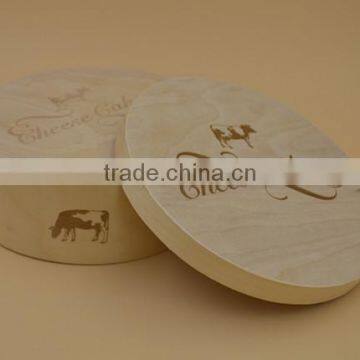 Pine Wood Cheese Printed Circle Box|wooden Box