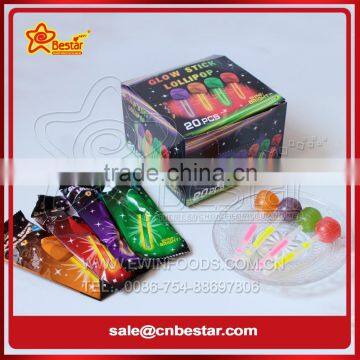 Hot Sale !Round Shape Lollipop Candy With Glow Stick