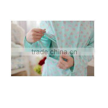 Loving Heart Maternity Nursing Long Sleeve Pajamas Loungewear Dress photo-5
