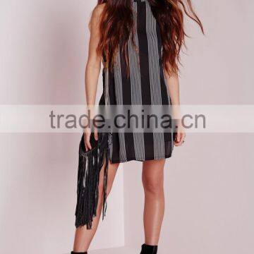 2016 Hot Sale Girls Black Stripe High Neck Blouse Wholesale photo-2