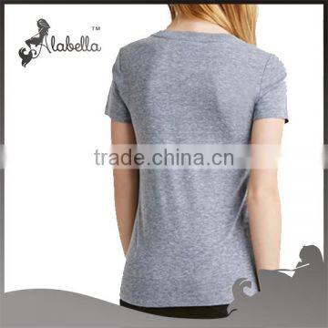 Cotton Fabric Plain t Shirts With Short Sleeve photo-2