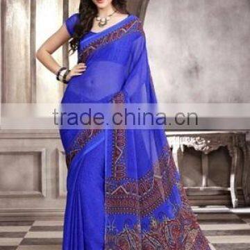 Classical Chiffon Saree in 4 Color photo-3