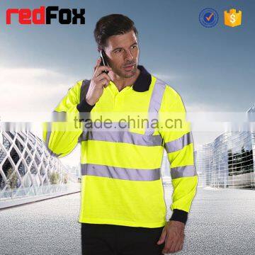 Mens Long Sleeve Reflective Safety Polo T Shirts New Design Hi Vis Polo Shirt photo-2