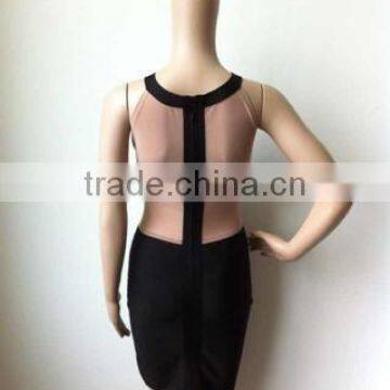 High Quality New 2 Colors Black And White Mesh Bandage Dress Fabric Celebrity-inspired Dresses Homecoming Sexy Dress photo-3
