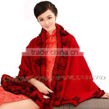 CX-B-P-40D Alibaba New Products Fur Floral Cheap Wholesale Pashmina Shawl