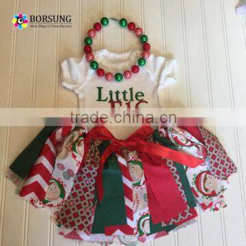 christmas clothes children Kids tutu skirts for Cotton multi colored tear skirts with Short sleeve cotton kids tshirt suit