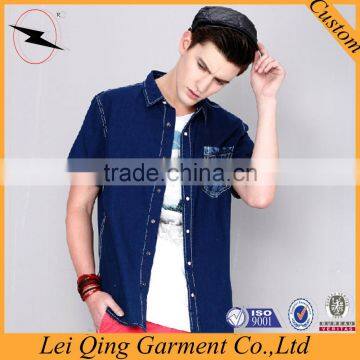 Denim Shirt Mens Jeans Button Up Denim Shirt photo-2