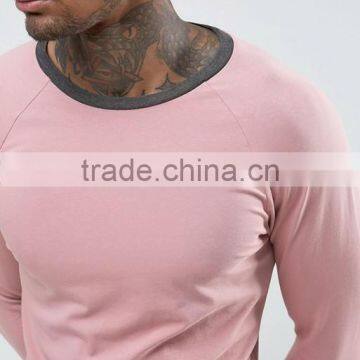 China Apparel Wholesale 2017 Fashion Men Raglan Long Sleeve Solid Color Fit T Shirts photo-4