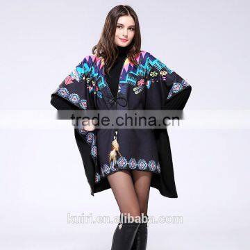 2015 Winter Women Cashmere Wool Scarf Poncho Cape Cloak Large Scale Blanket Plaid Cashmere Shawl photo-5