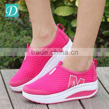 Height Increasing Summer Casual Shoes For Women Swing Wedges Shoes Breathable photo-3