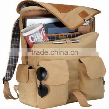 Field & Co. Cambridge 17" Computer Backpack - Cotton Canvas, Padded Laptop Sleeve, Tablet Pocket and Comes With Your Logo photo-6