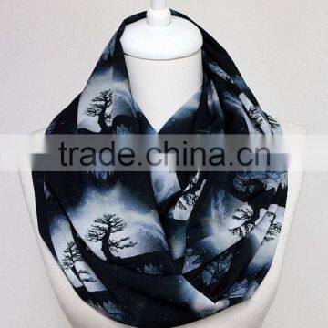 Tree of Life Infinity Scarf, Moon Scarf, Loop Scarf Circle Scarf Gift Ideas for Her, Spring - Summer - Fall - Winter Session photo-5