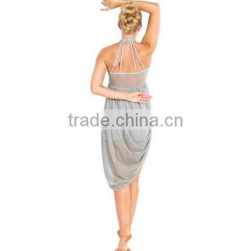 2016 Adult Halter Shorty Unitard With Mesh Drape photo-2