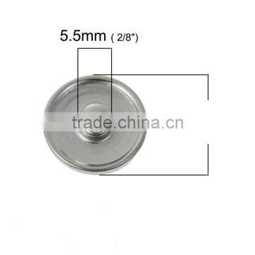 18mm Resin Fit Snap Button Bracelets Round Silver Tone At Random Cross Pattern , Knob Size: 5.5mm photo-2