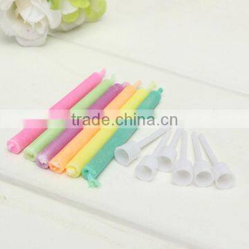6pcs Birthday Cake Candles Assorted Colored Flames Safe Taper Chime Party Decor photo-3