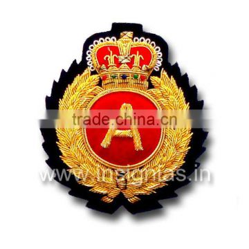 Embroidered bullion wire badges