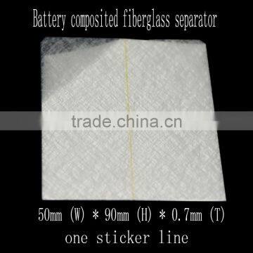 fiberglass composite battery separator with sticky lines