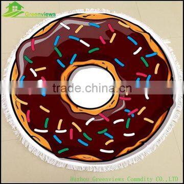 Custom Reactive photo Printed Circle Microfiber Beach Towel Custom Round Towel Donut Beach Towel