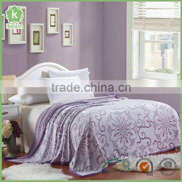 Embose Flower Soft Flannel Fleece Throw Blanket