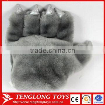 Lovely new designed plush animal claw shaped glove